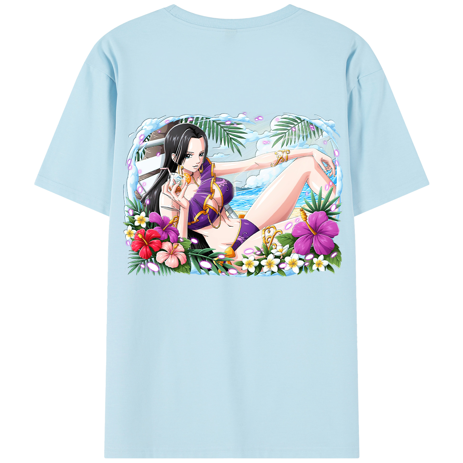 ワンピース ボア・ハンコック ONE PIECE Boa·Hancock 綿100％半袖Tシャツ（背面プリント）